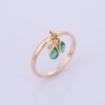 Emerald & Diamond Charm Ring