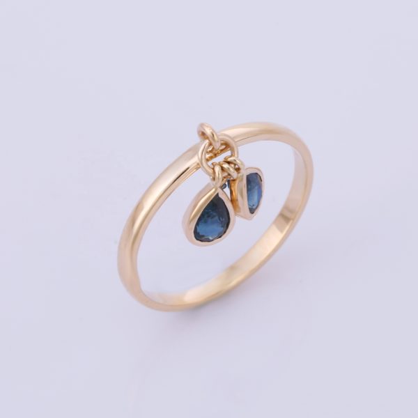 sapphire and diamond charm ring