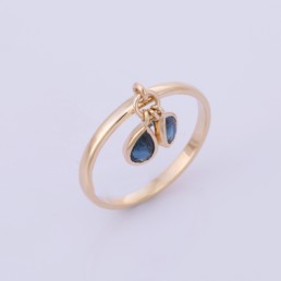 sapphire and diamond charm ring